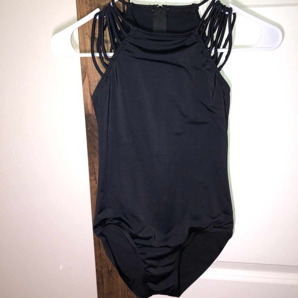 Women’s black leotard